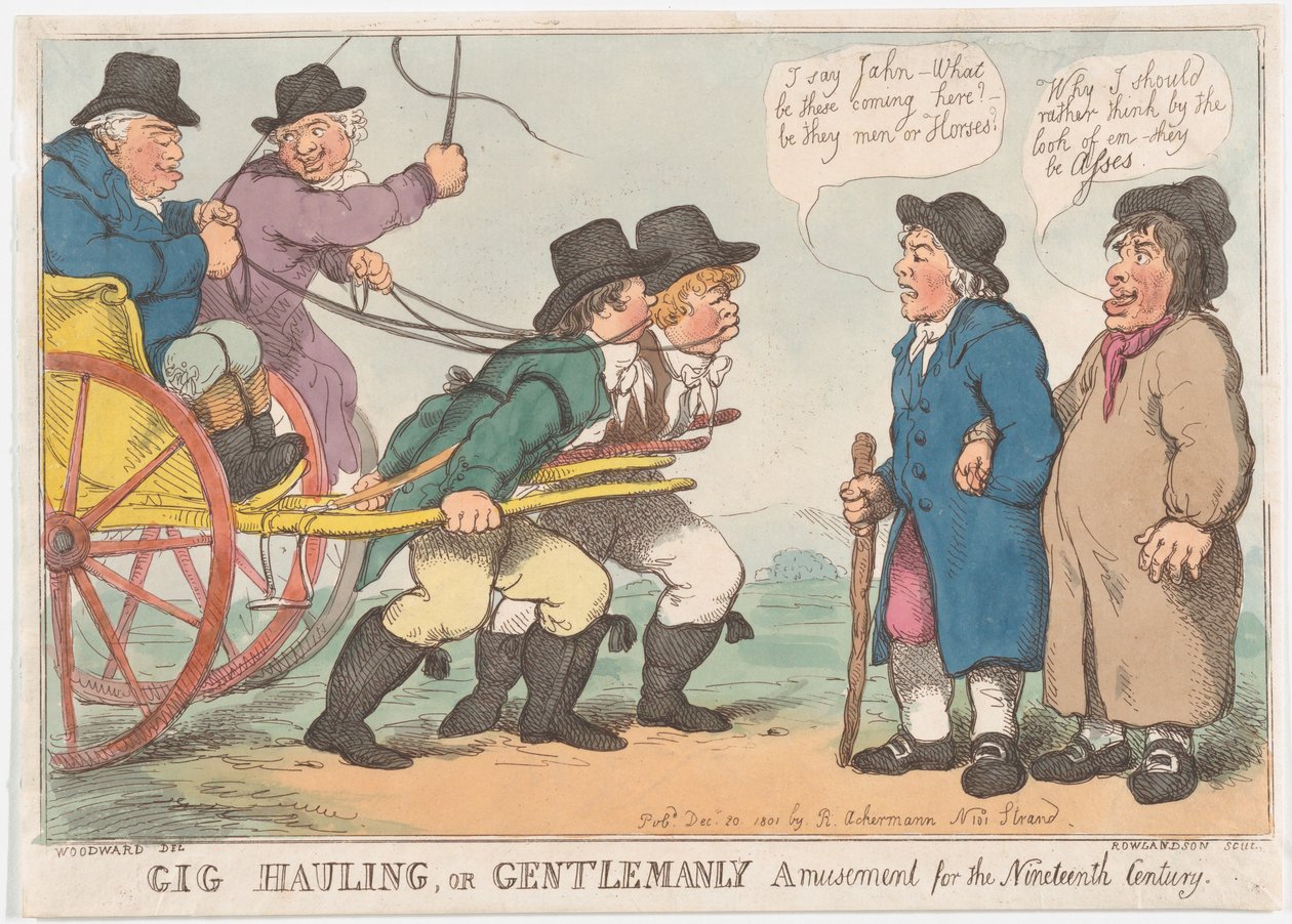 Gig Hauling, or Gentlemanly Amusement for the Nineteenth Century by Thomas Rowlandson