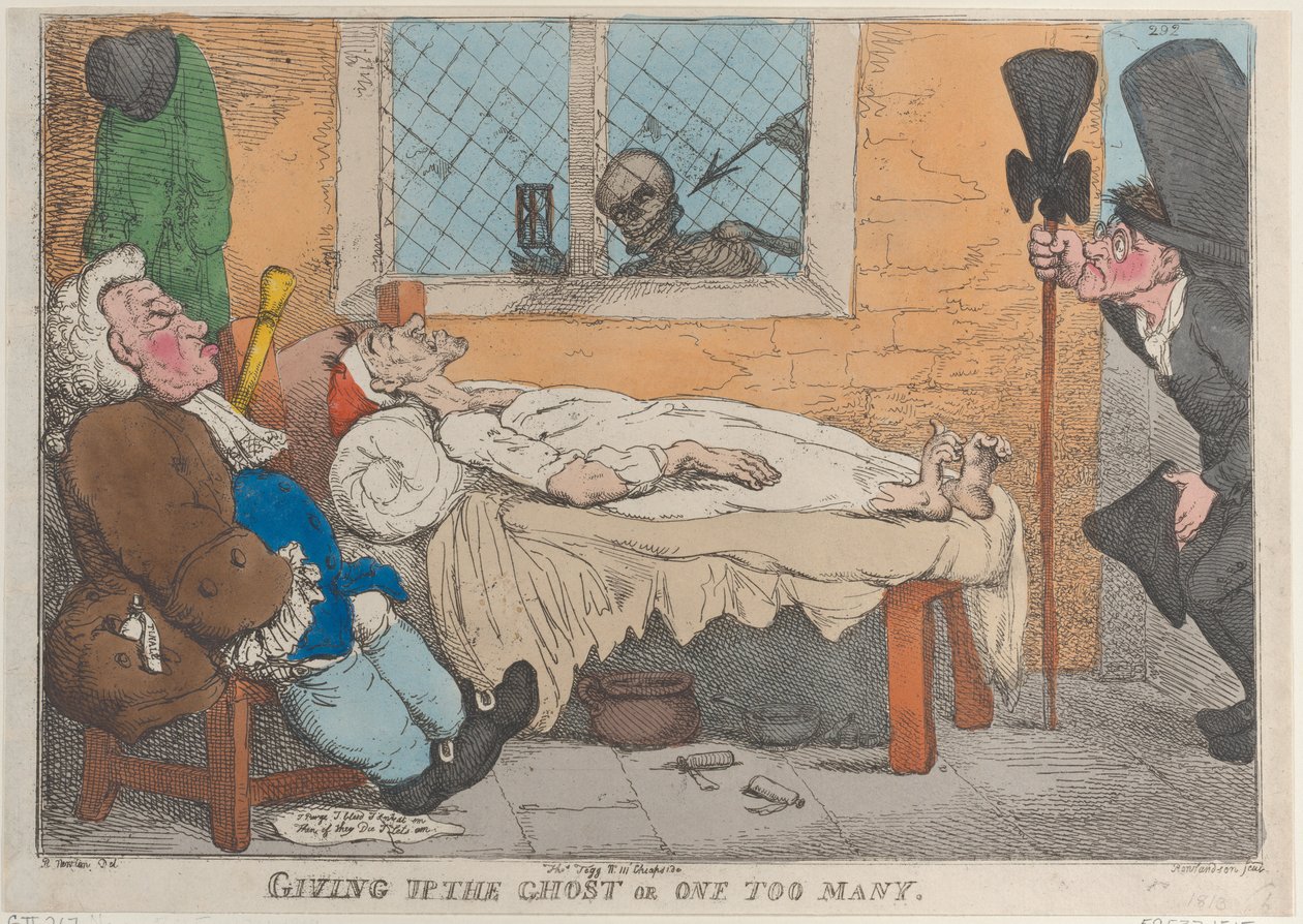 Giving Up the Ghost or One Too Many by Thomas Rowlandson