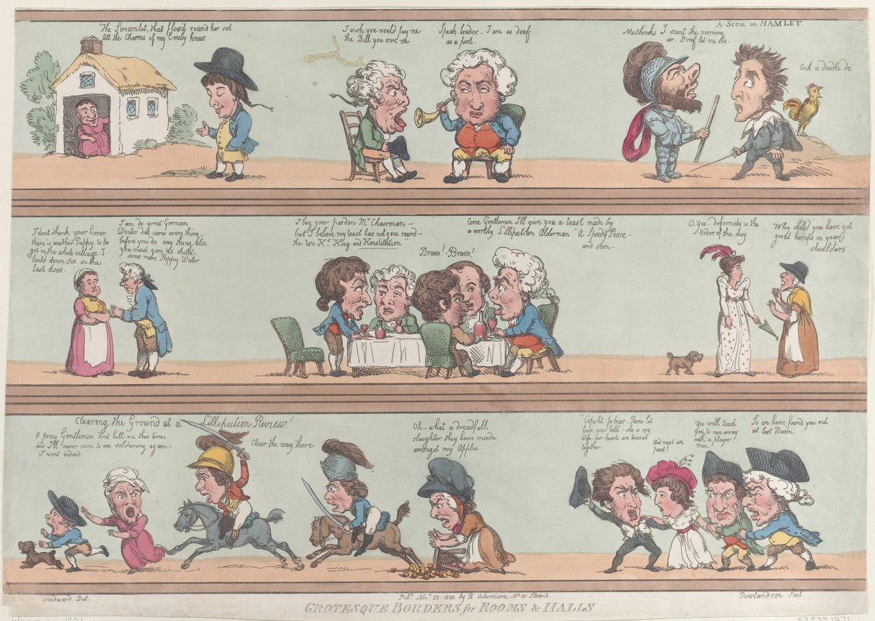 Grotesque Borders for Rooms & Halls, [November 20, 1800], reprint by Thomas Rowlandson