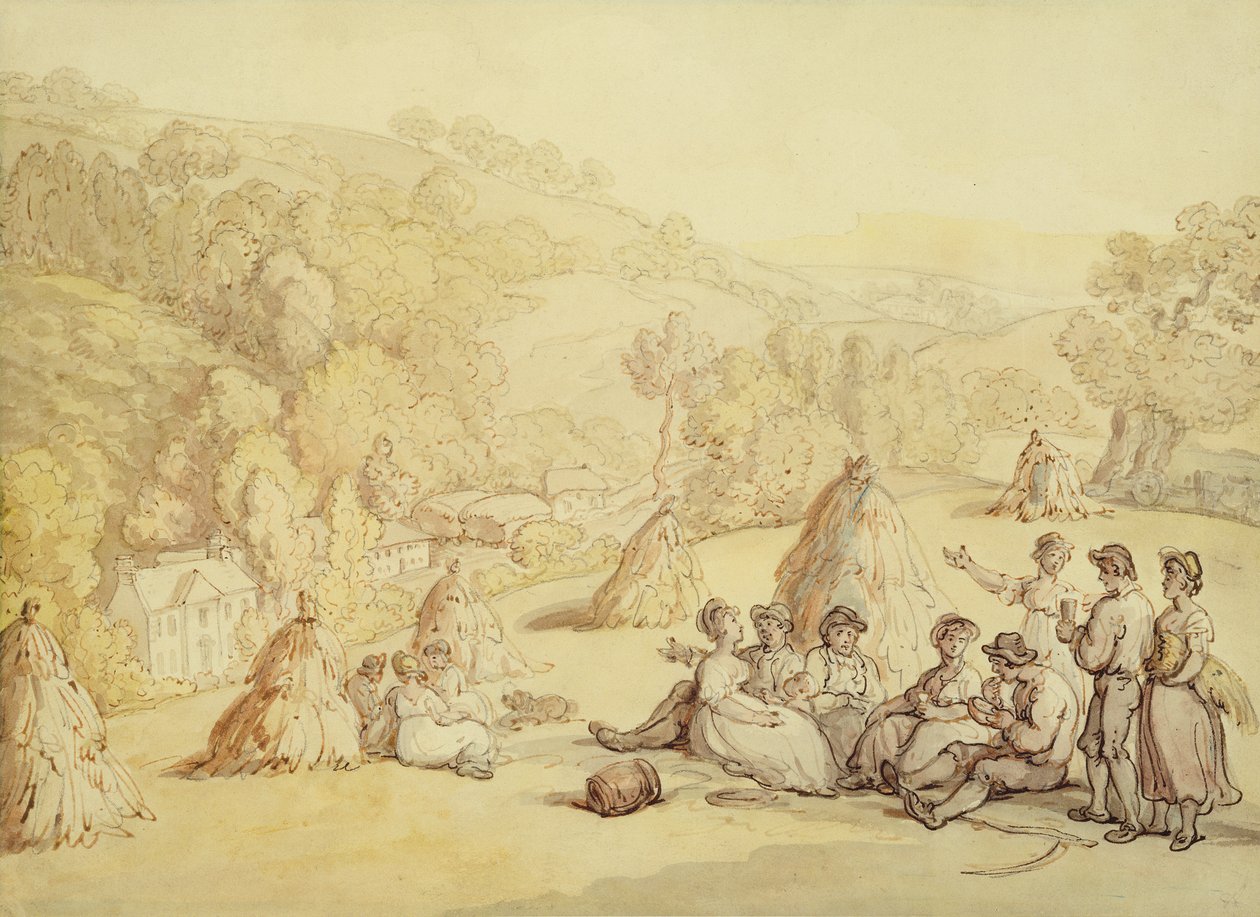 Harvesters Resting in a Corn Field by Thomas Rowlandson