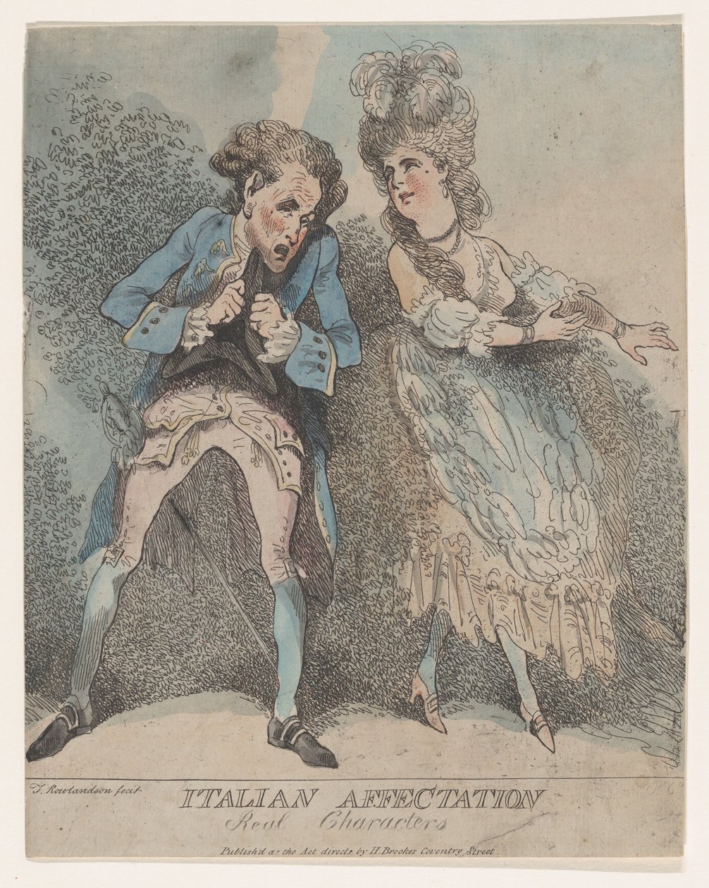 Italian Affectation, Real Characters by Thomas Rowlandson