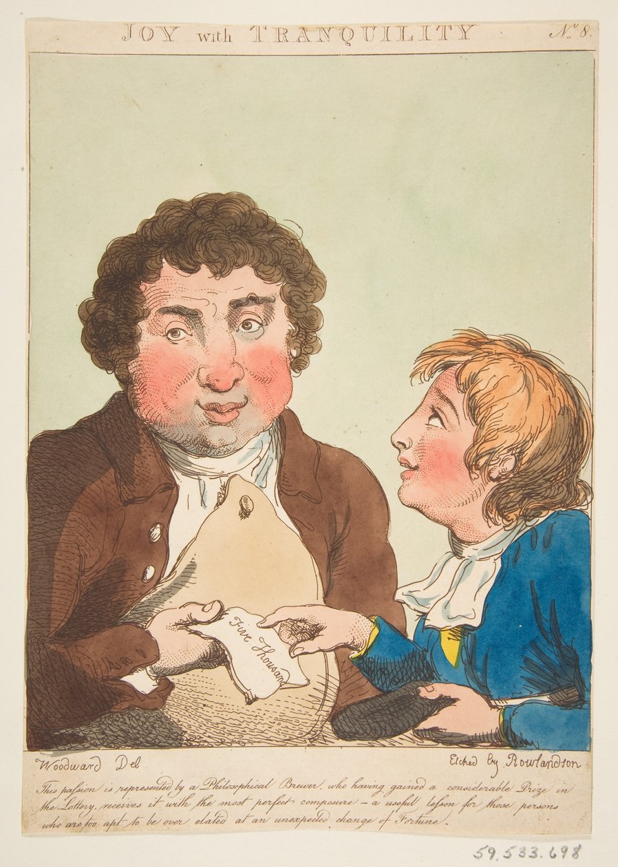 Joy with Tranquility, Le Brun Travested, or Caricatures of the Passions by Thomas Rowlandson