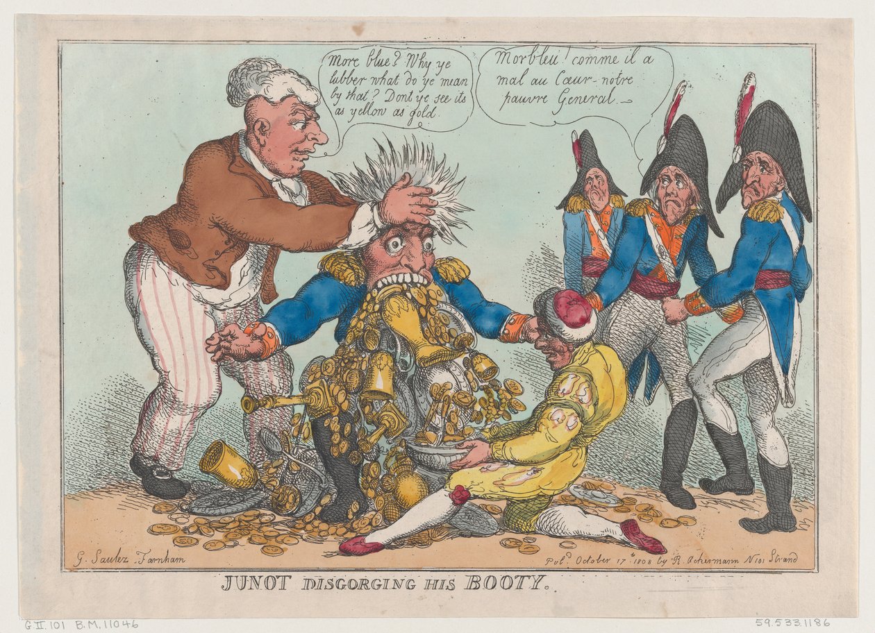 Junot Disgorging His Booty, October 17, 1808 by Thomas Rowlandson