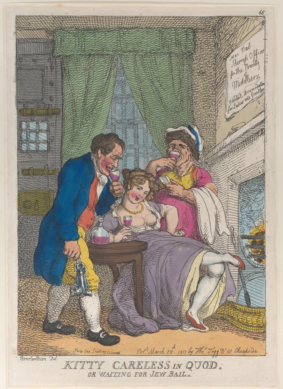 Kitty Careless in Quod or Waiting for Jew Bail by Thomas Rowlandson