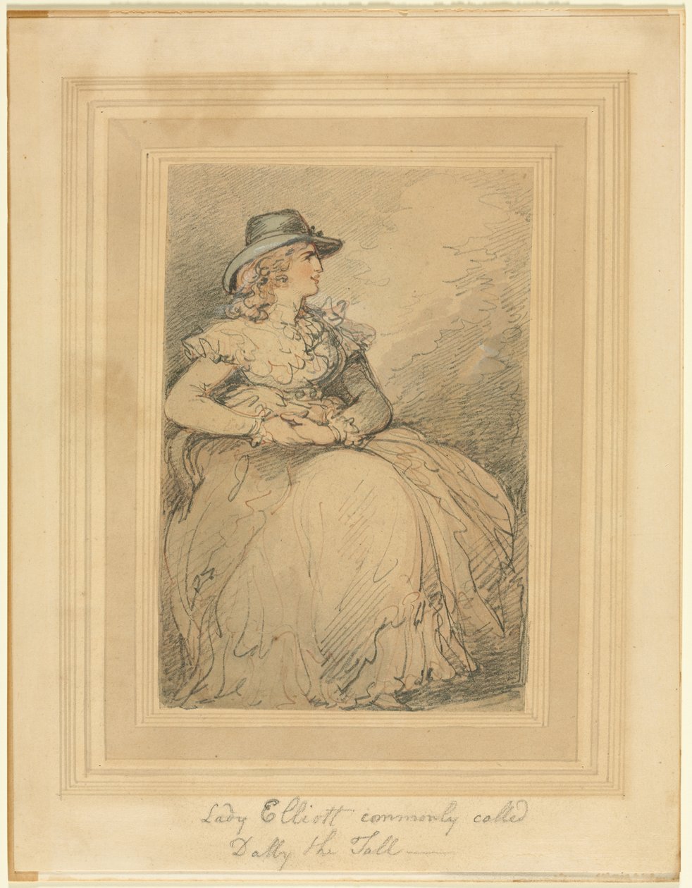 Lady Elliott, Commonly Called Dolly The Tall by Thomas Rowlandson