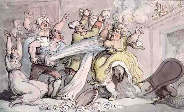 Lady with her Wig on Fire by Thomas Rowlandson