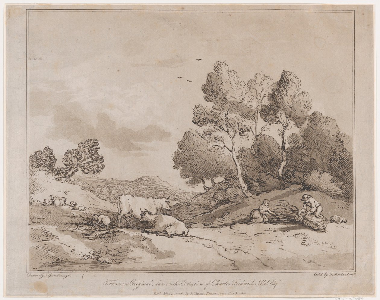 Landscape with Figures Binding a Bundle of Wood by Thomas Rowlandson