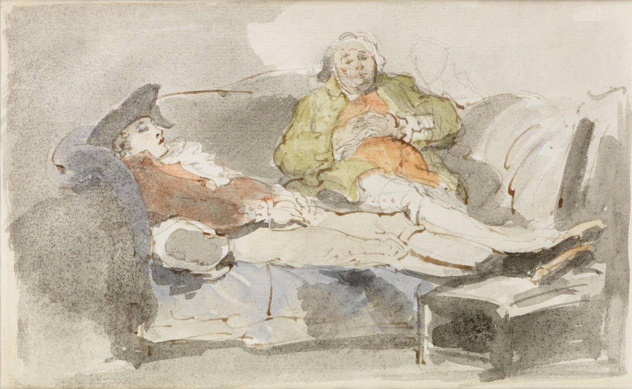 Lazing on a Sofa by Thomas Rowlandson