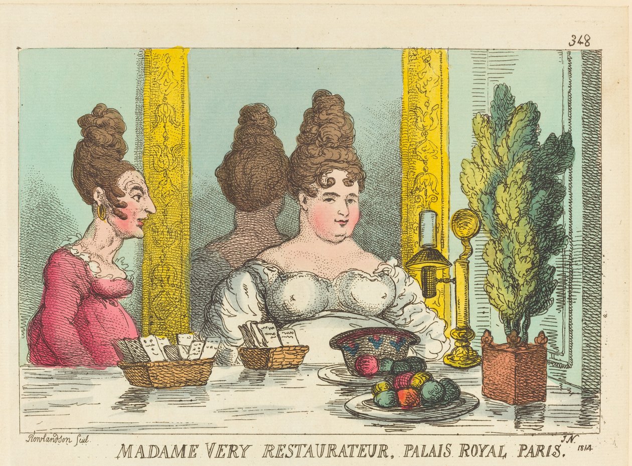 Madame Very Restaurateur, Palais Royal Paris by Thomas Rowlandson