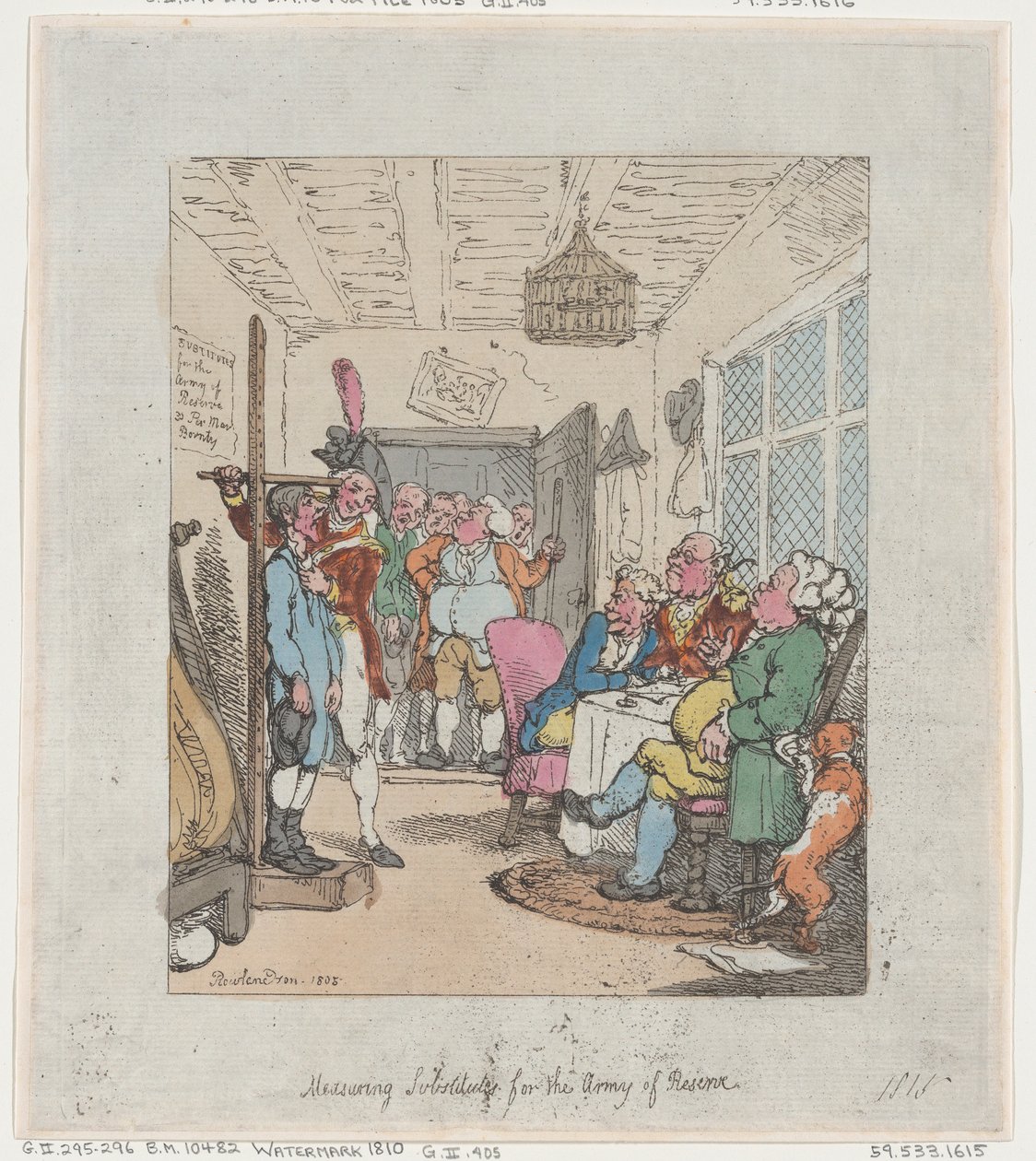 Measuring Substitutes for the Army of Reserve by Thomas Rowlandson