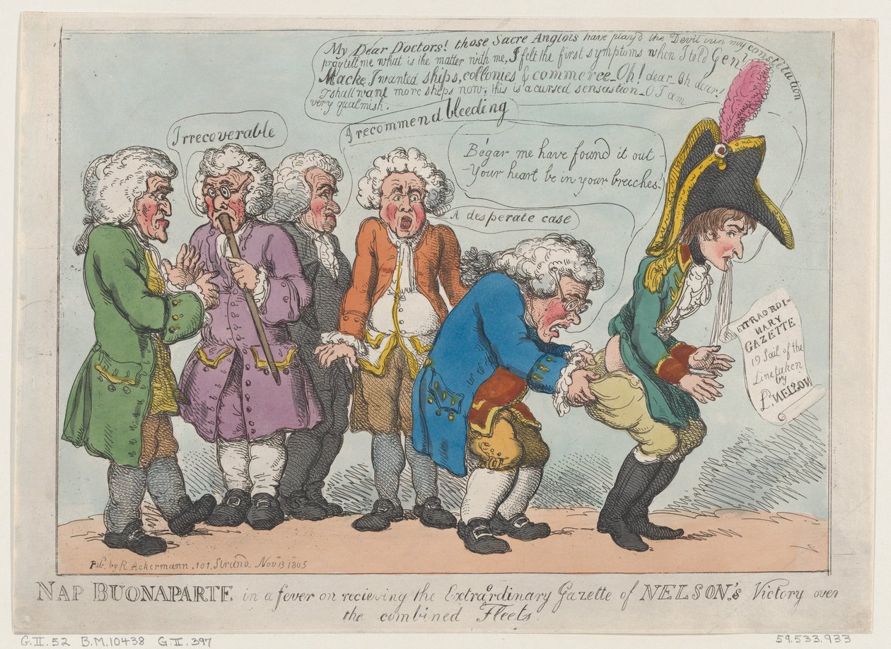 Nap Buonaparte in a Fever on Receiving the Extraordinary Gazette of Nelson