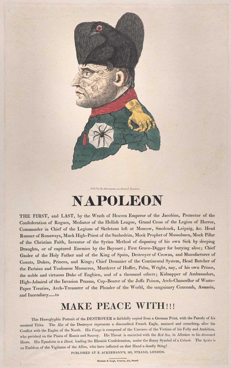 Napoleon, March 1814 by Thomas Rowlandson