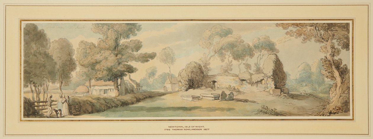 New Town, Old Church (Isle of Wight) by Thomas Rowlandson