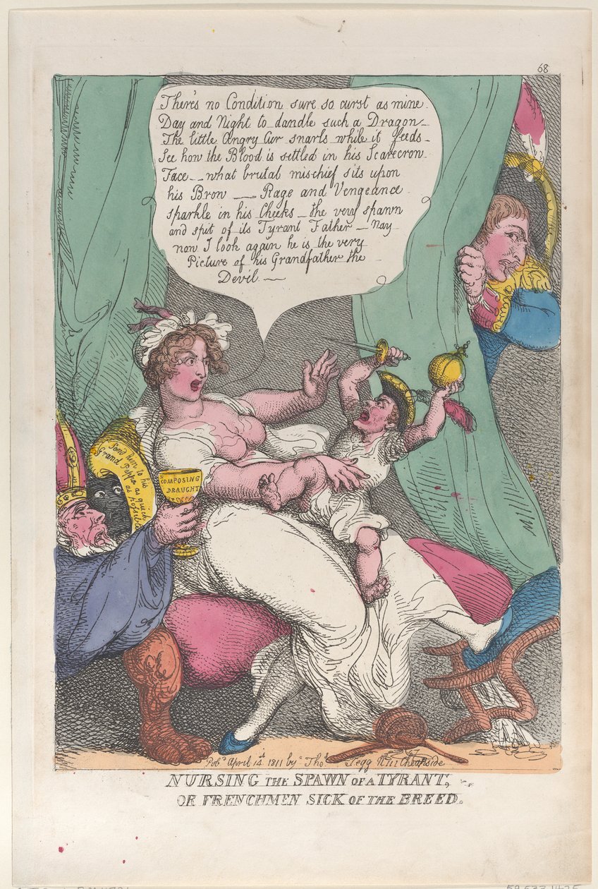Nursing the Spawn of a Tyrant, April 14, 1811 by Thomas Rowlandson