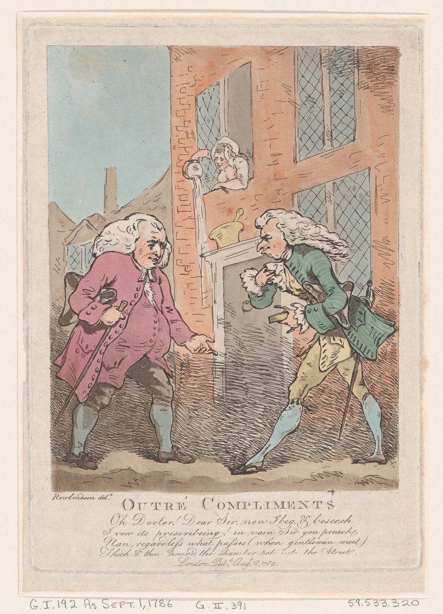 Outré Compliments, August 18, 1786 by Thomas Rowlandson