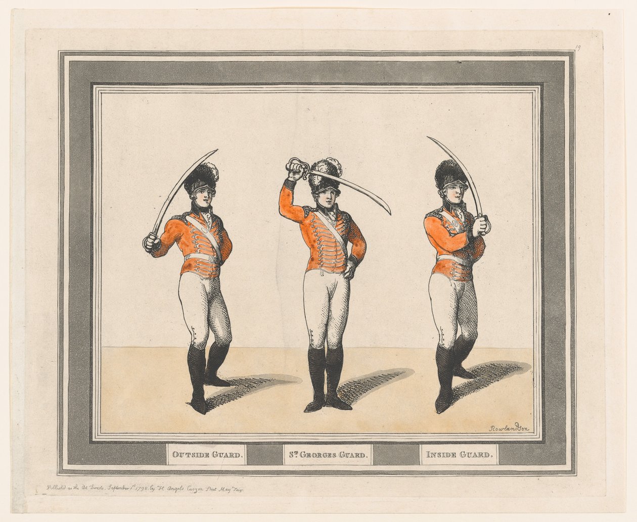 Outside Guard, St. Georges Guard, Inside Guard, September 1, 1798 by Thomas Rowlandson