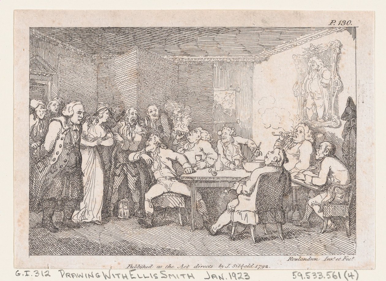 Parson Adams & Fanny examined as culprits before the country Justice, from The Adventures... by Thomas Rowlandson