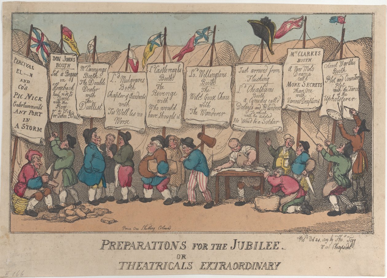 Preparations for the Jubilee or Theatricals Extraordinary, October 24, 1809 by Thomas Rowlandson