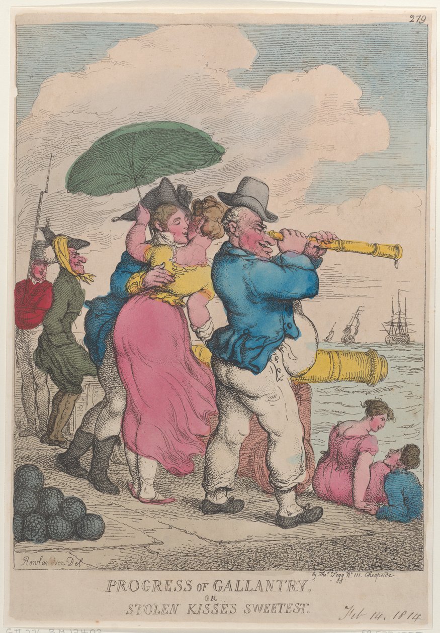 Progress of Gallantry or Stolen Kisses Sweetest by Thomas Rowlandson