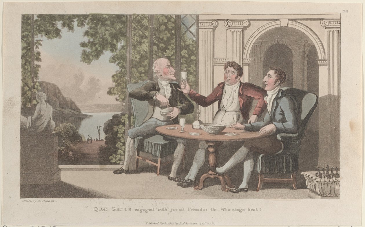 Quae Genus Engaged with Jovial Friends, Or-Who Sings Best, from The History of Johnny Quae Genus by Thomas Rowlandson