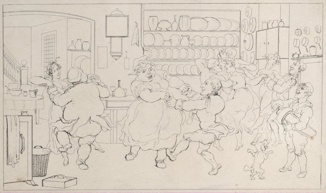 Quae Genus in the Sports of the Kitchen, from The History of Johnny Quoe Genus by Thomas Rowlandson