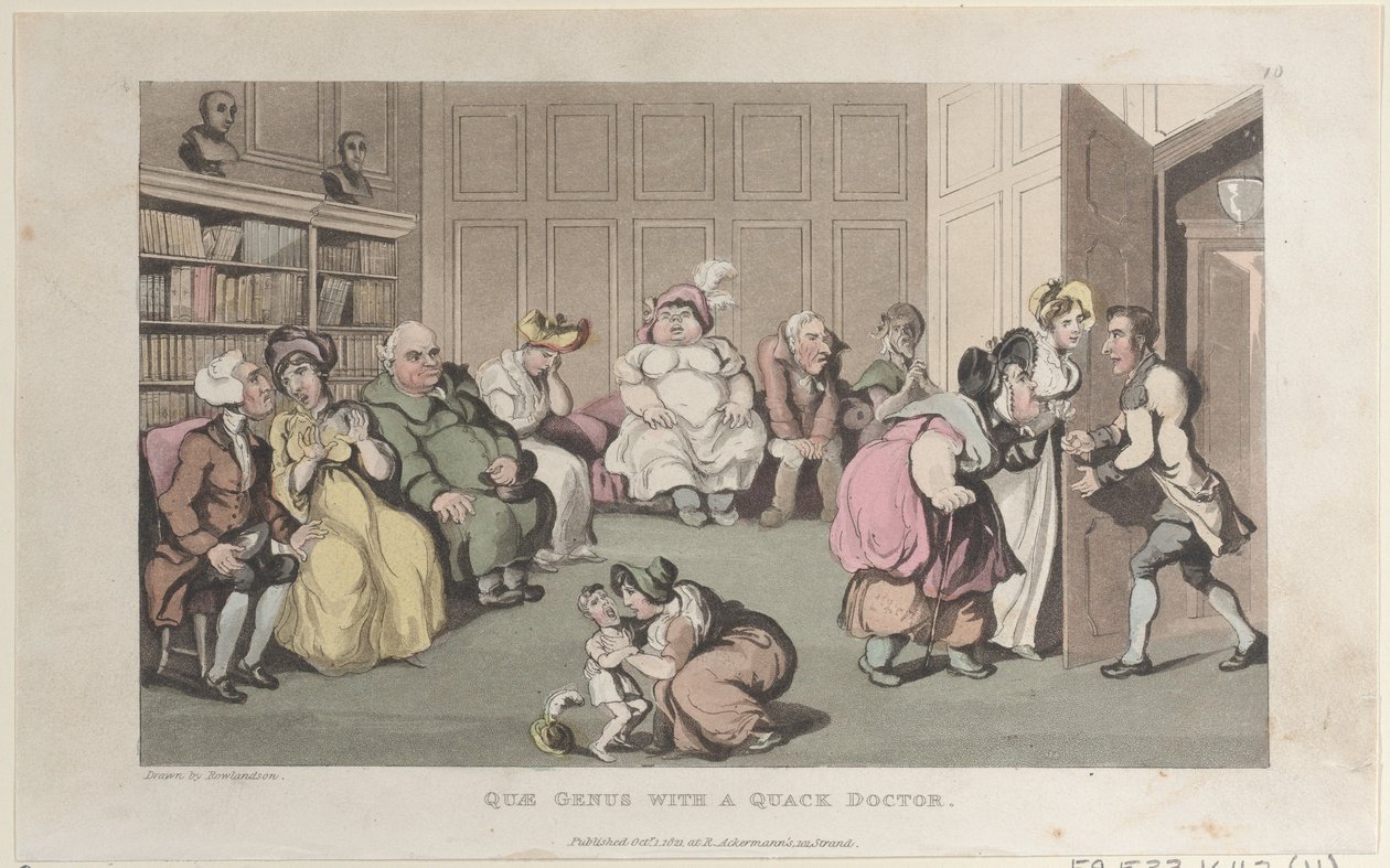 Quae Genus with a Quack Doctor, from The History of Johnny Quae Genus, The Lit... by Thomas Rowlandson