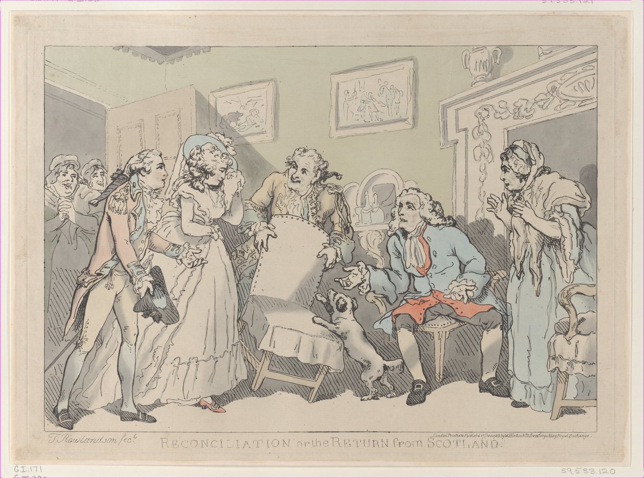Reconciliation, or the Return from Scotland, December 17, 1785 by Thomas Rowlandson