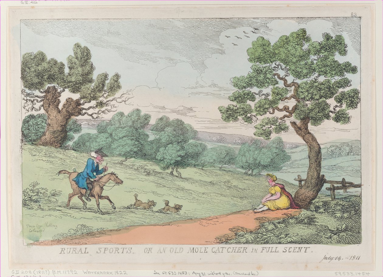 Rural Sports, or an Old Mole Catcher in Full Scent by Thomas Rowlandson