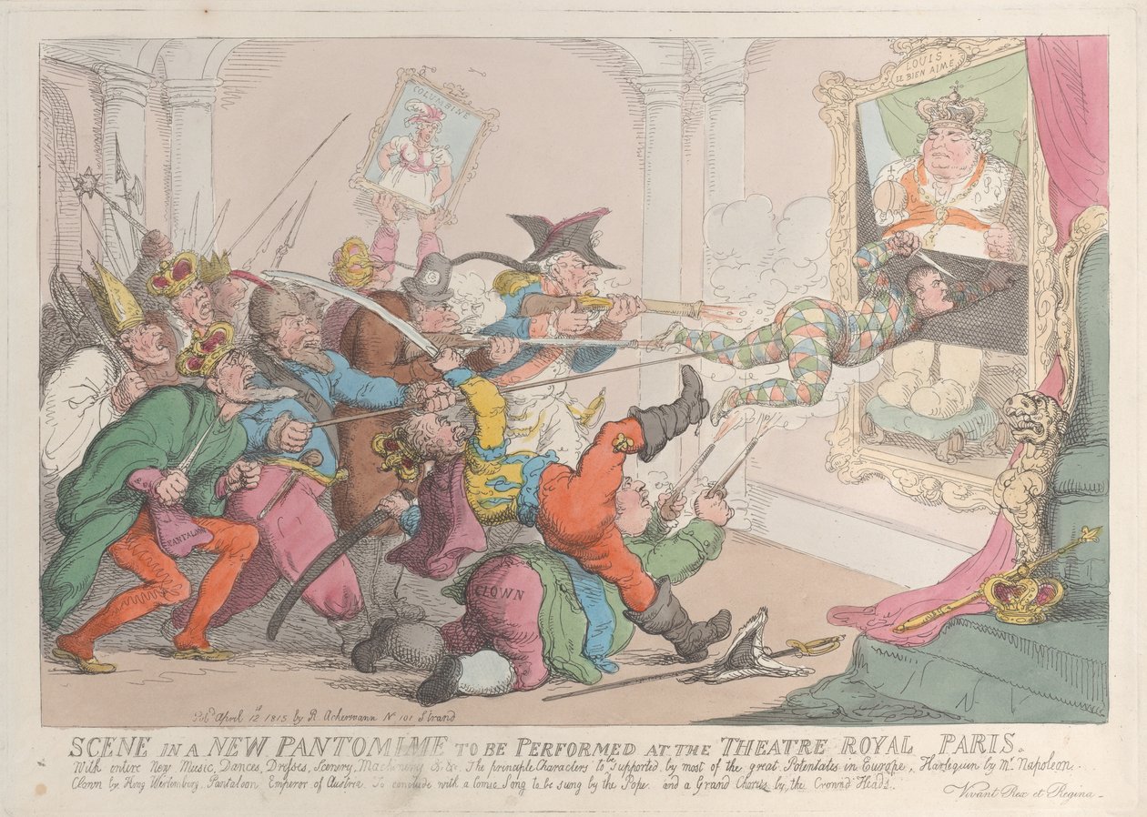 Scene in a New Pantomime to be Performed at the Theatre Royal Paris by Thomas Rowlandson