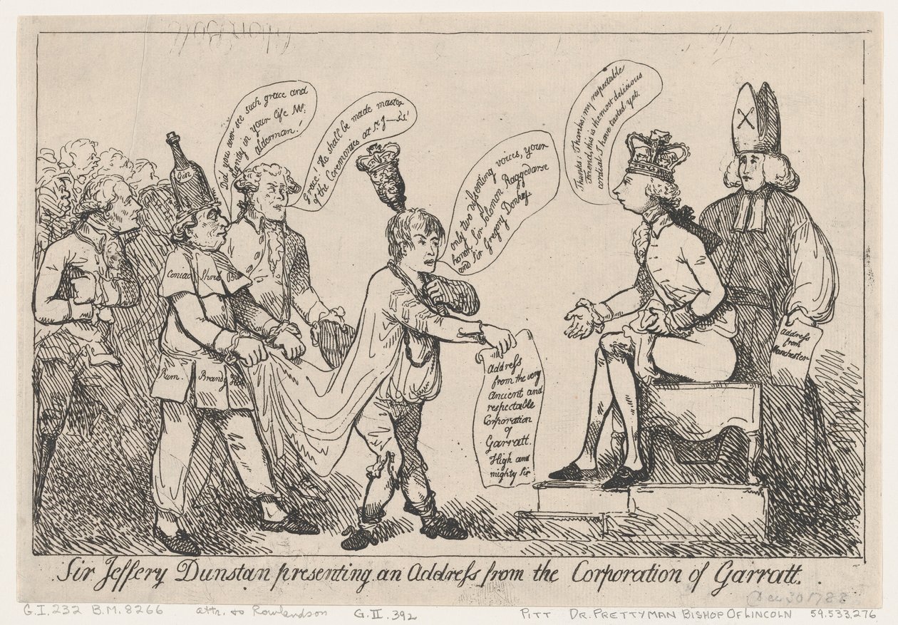 Sir Jeffery Dunstan Presenting an Address from the Corporation of Garratt by Thomas Rowlandson