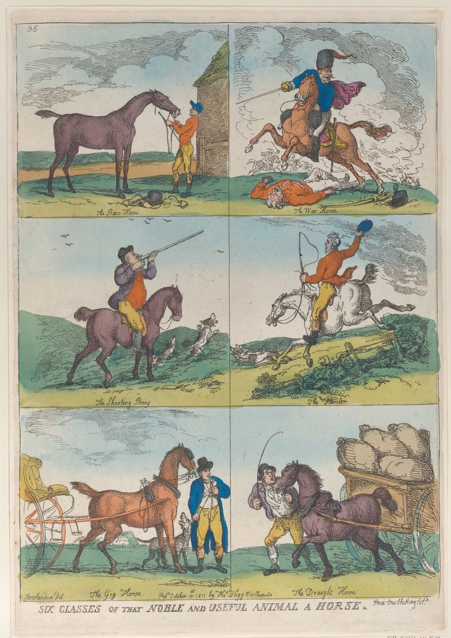 Six Classes of the Noble and Useful Animal a Horse by Thomas Rowlandson
