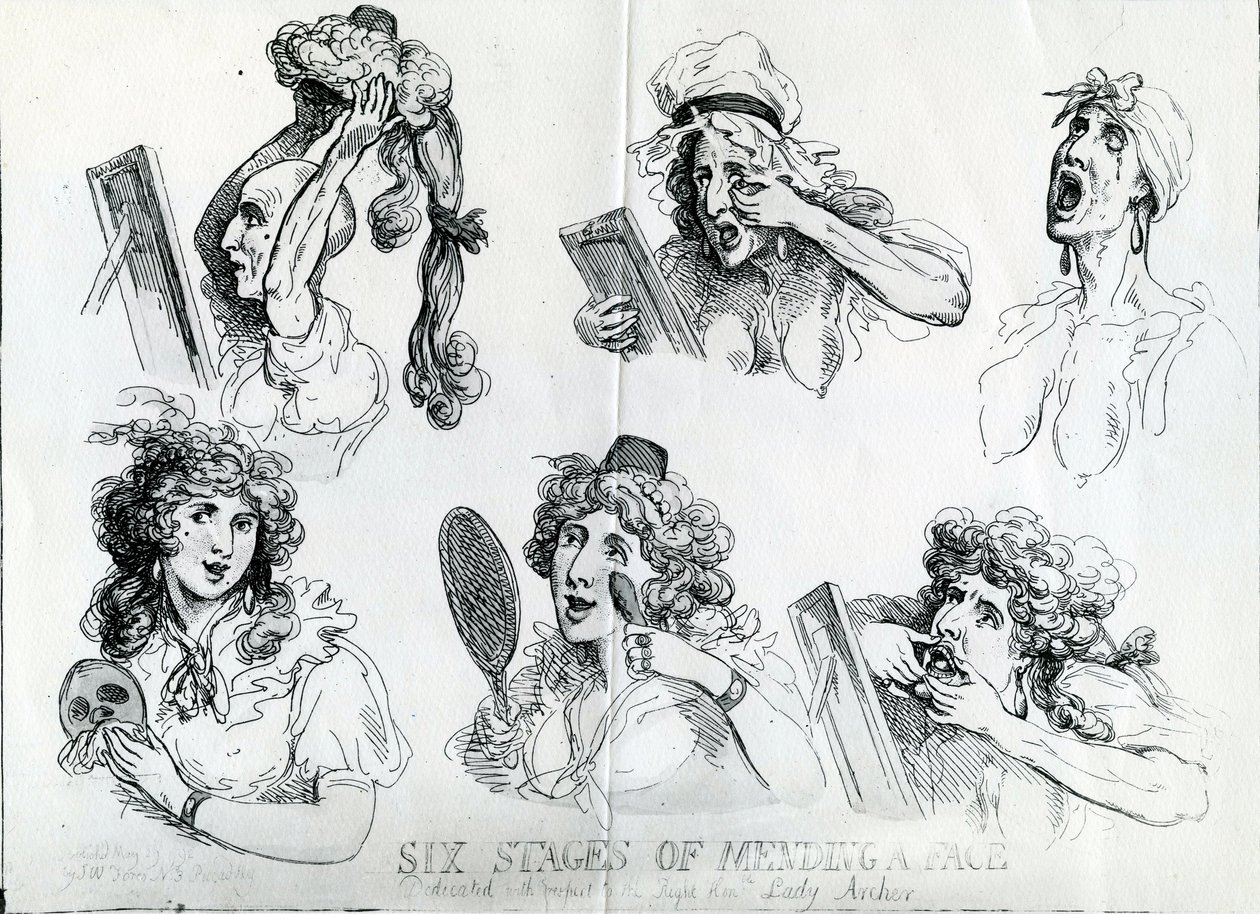 Six Stages of Mending a Face by Thomas Rowlandson