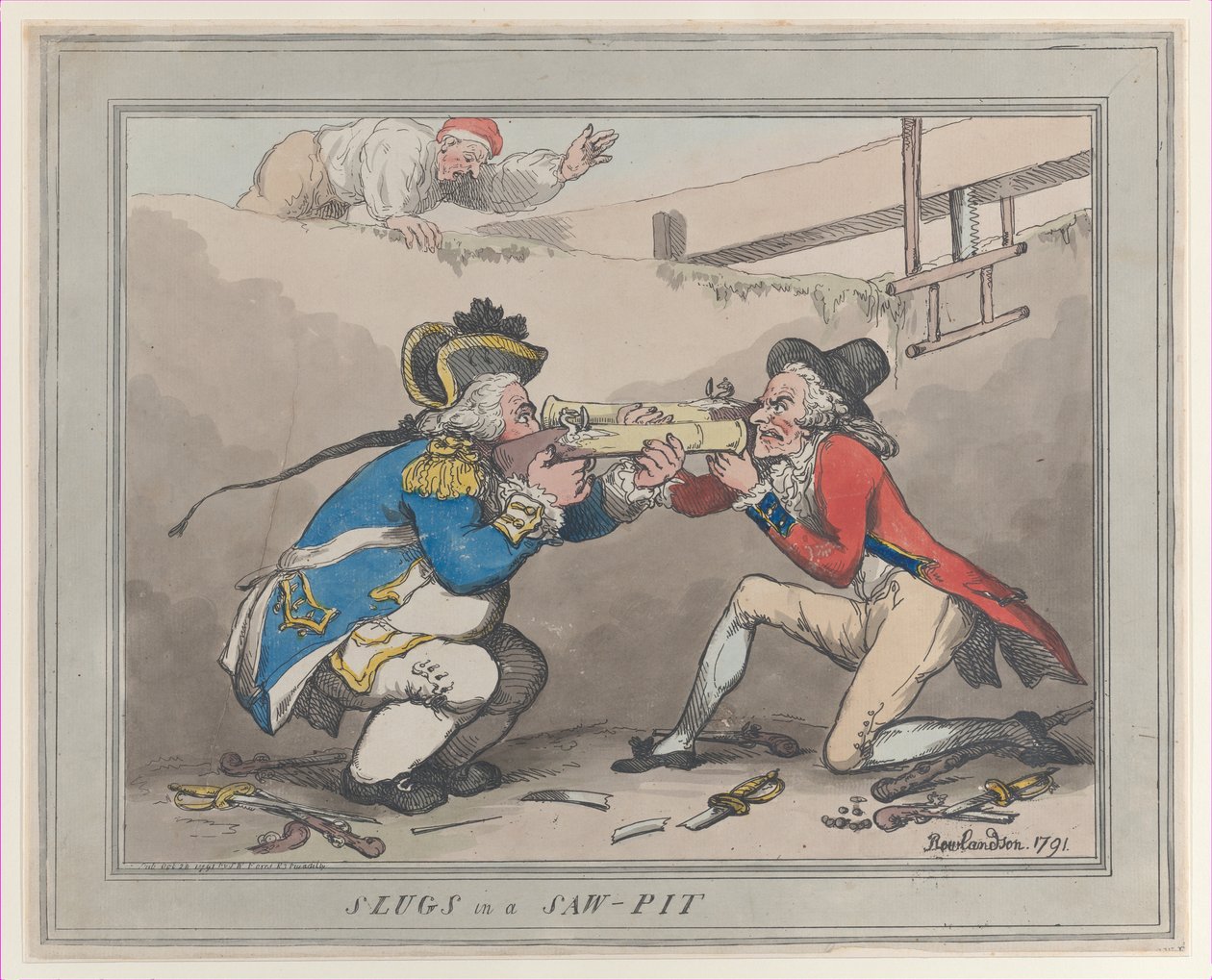 Slugs in a Saw-Pit by Thomas Rowlandson