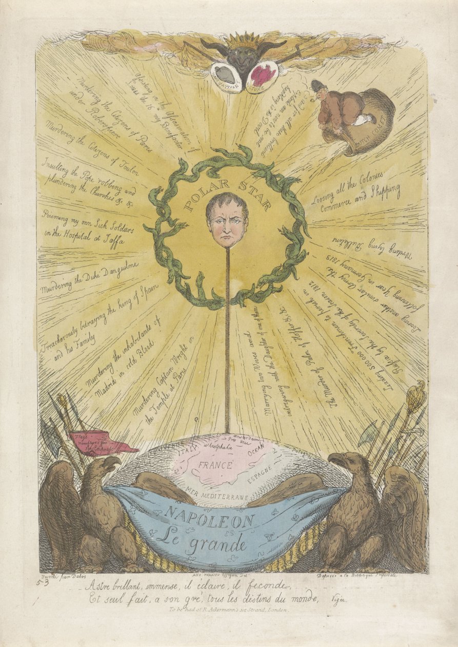 Caricature with Napoleon as the Pole Star, 1813 by Thomas Rowlandson
