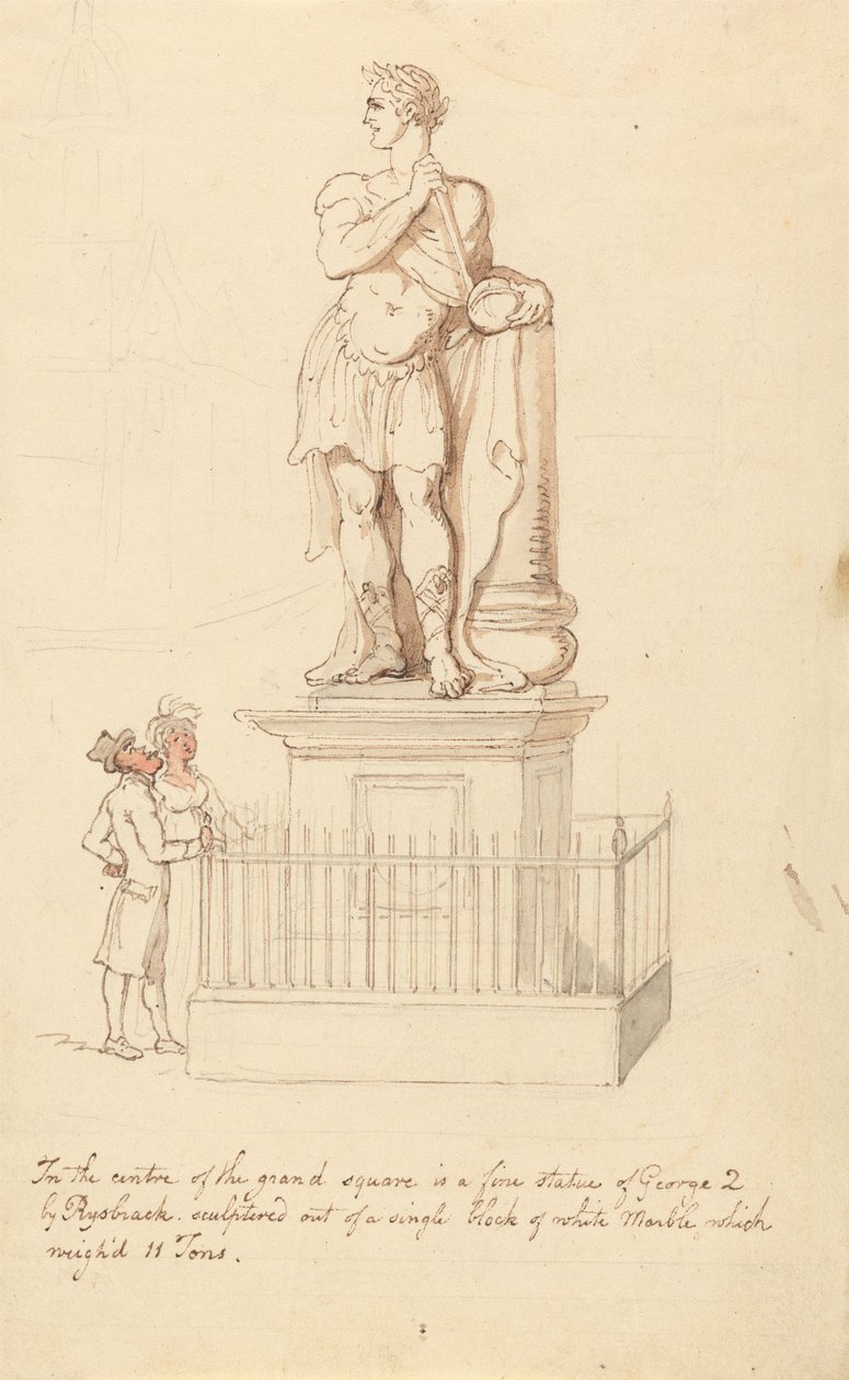 Statue of George II, Greenwich by Thomas Rowlandson