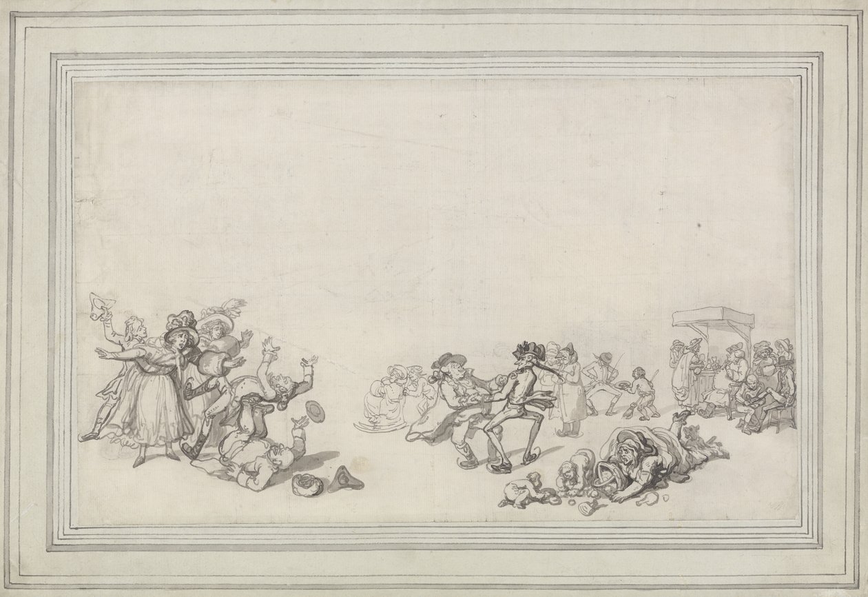 Study of Skaters: Skating on the Serpentine by Thomas Rowlandson