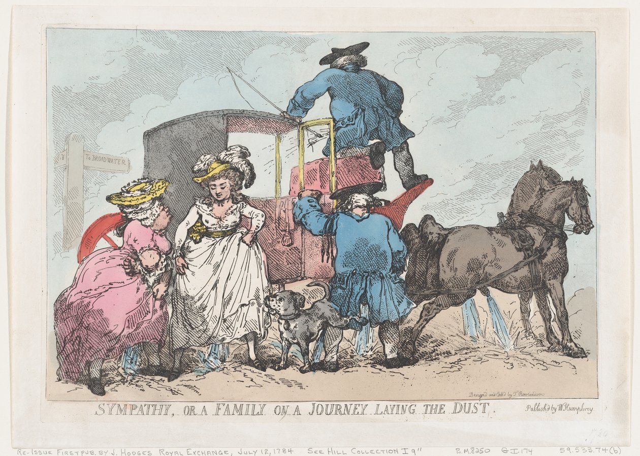 Sympathy, or A Family On A Journey Laying The Dust, July 12, 1784 by Thomas Rowlandson