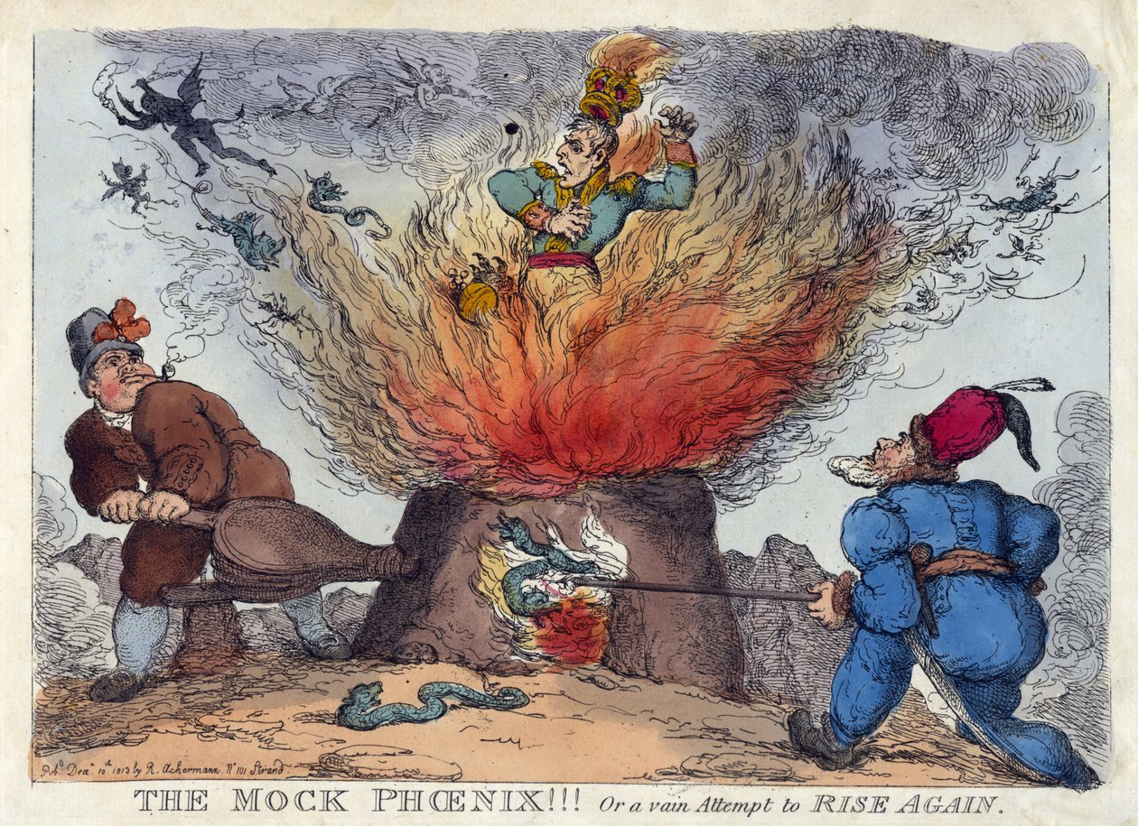The Mock Phoenix! Or a Vain Attempt to Rise Again by Thomas Rowlandson
