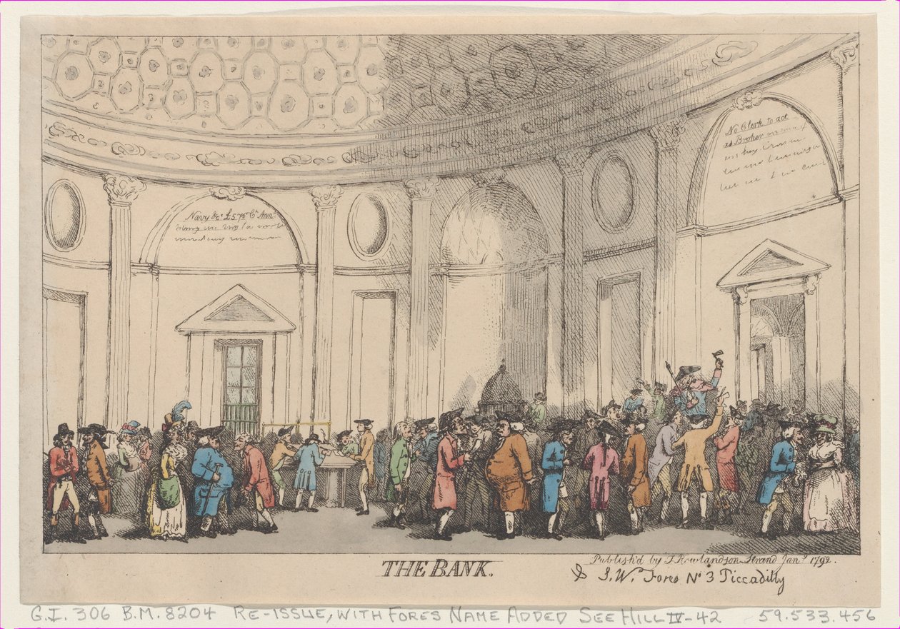The Bank by Thomas Rowlandson