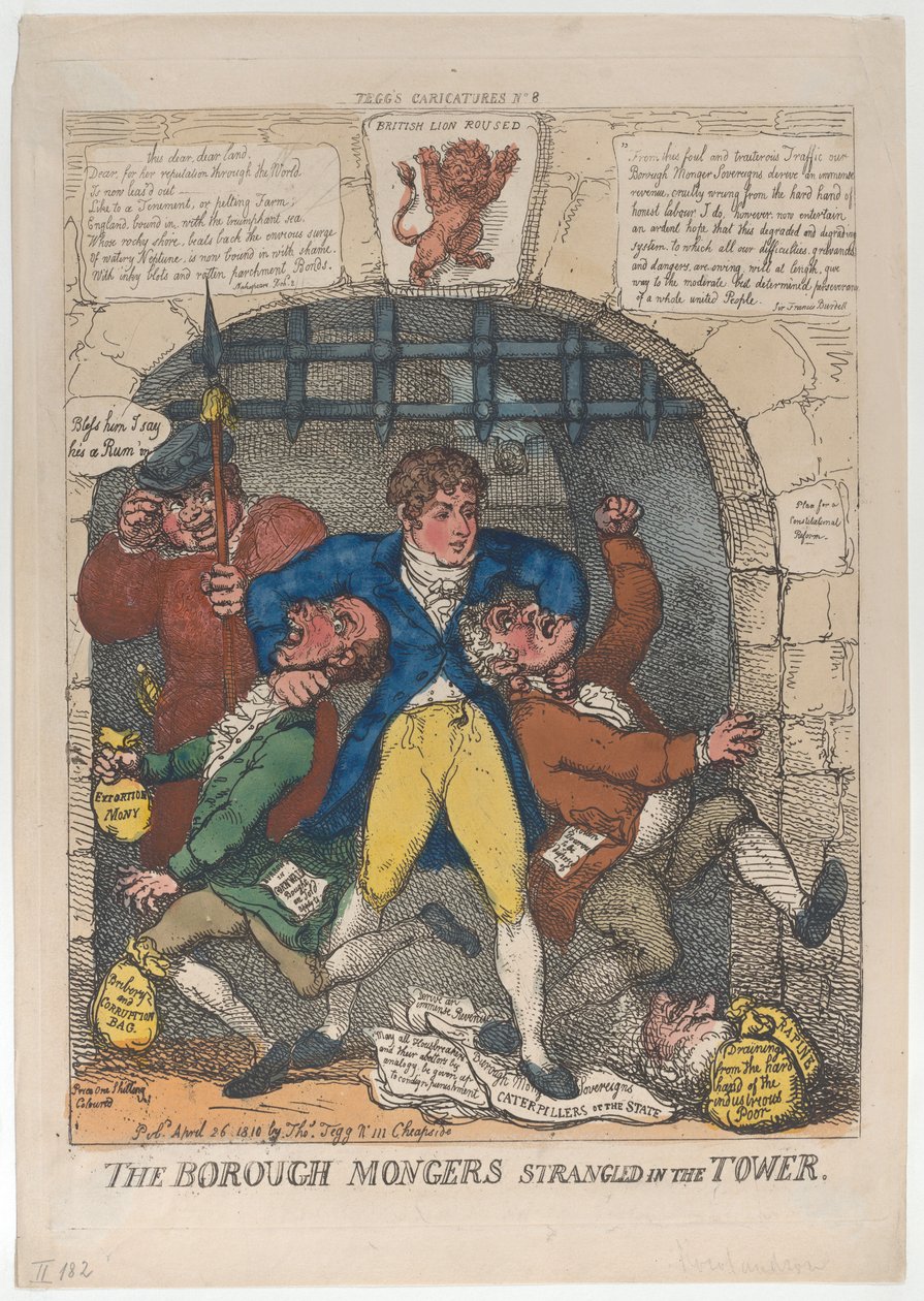 The Borough Mongers Strangled in the Tower by Thomas Rowlandson