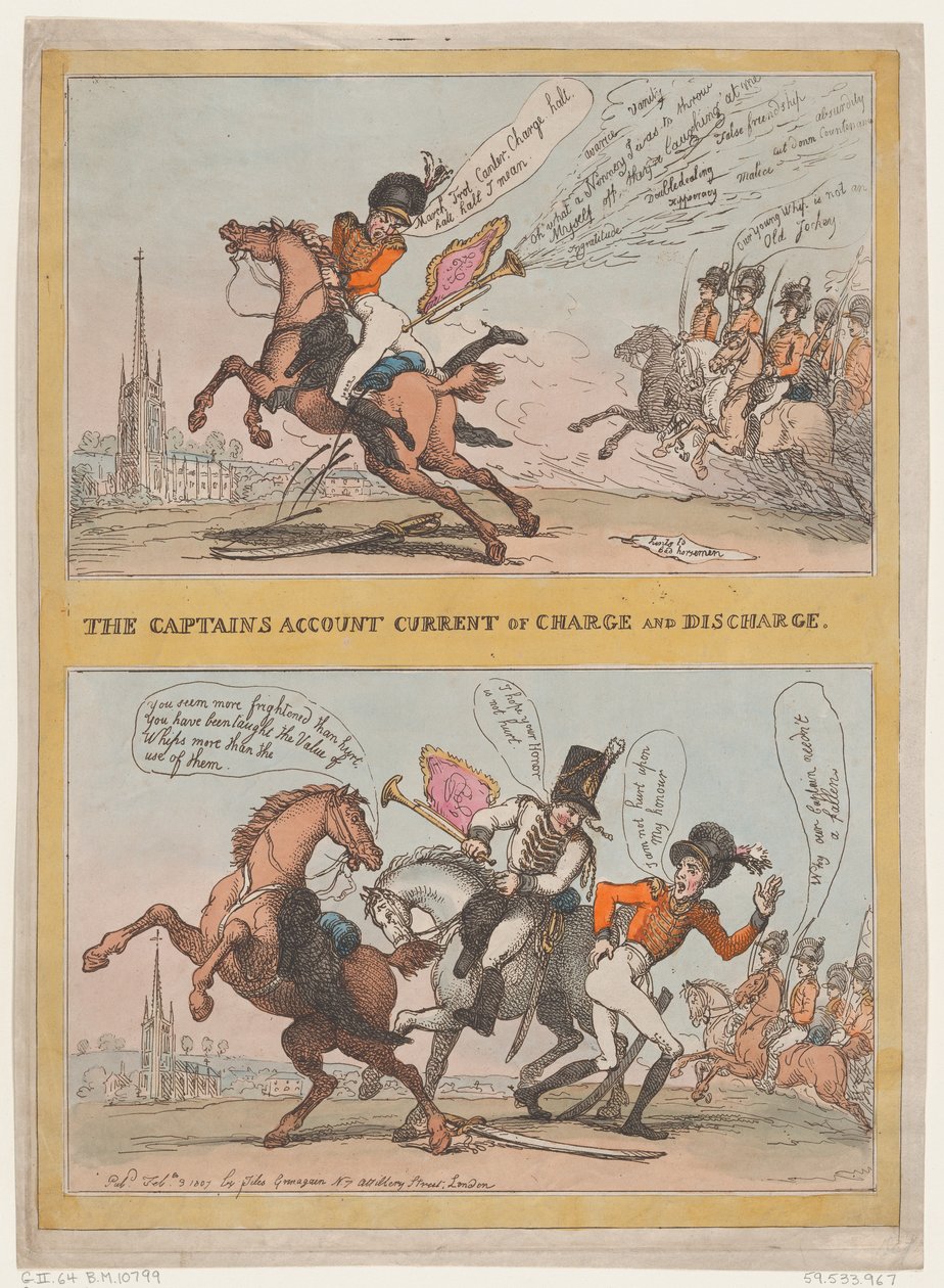 The Captains Account Current of Charge and Discharge, February 3, 1807 by Thomas Rowlandson