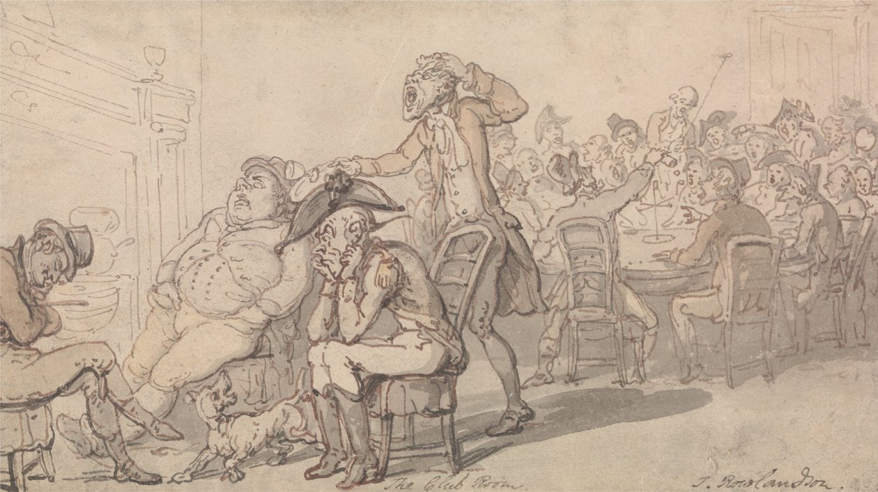 The Club Room by Thomas Rowlandson