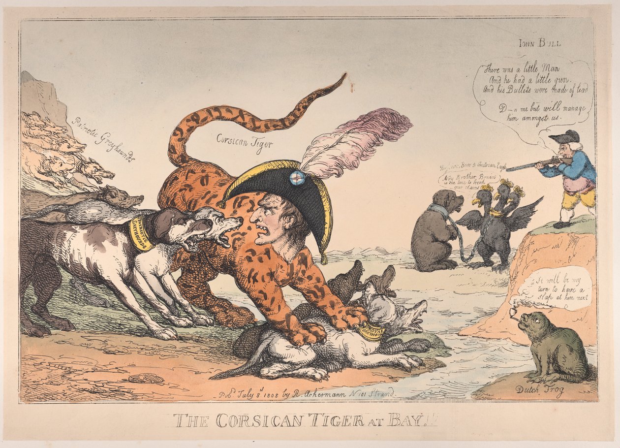 The Corsican Tiger at Bay! by Thomas Rowlandson