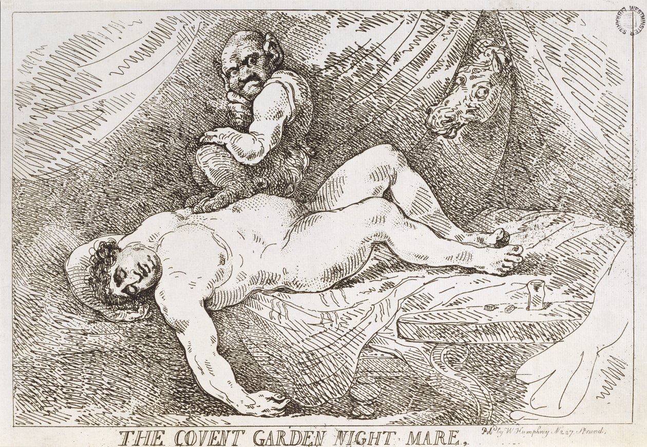 The Covent Garden Night Mare, published by W. Humphrey, 1784 by Thomas Rowlandson