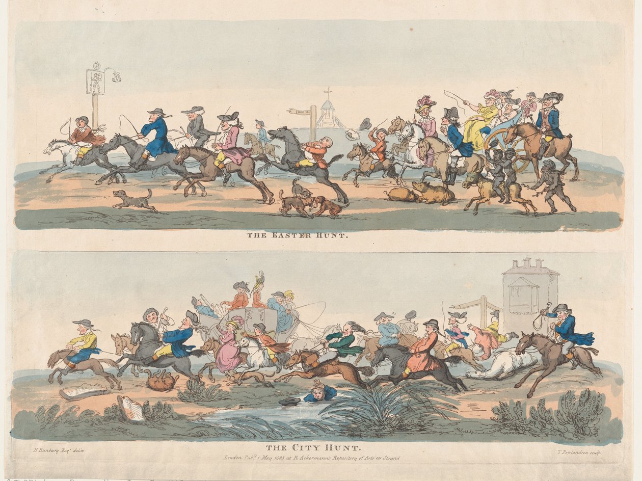 The Easter Hunt and The City Hunt, May 1, 1803 by Thomas Rowlandson