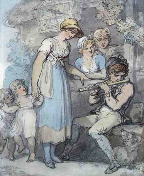 The Flute Player by Thomas Rowlandson