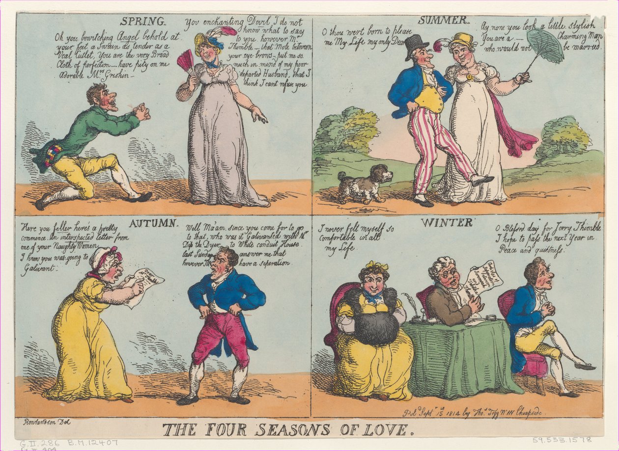 The Four Seasons of Love, September 15, 1814 by Thomas Rowlandson