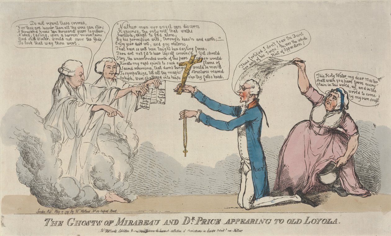 The Ghosts of Mirabeau and Dr. Price Appearing to Old Loyola by Thomas Rowlandson