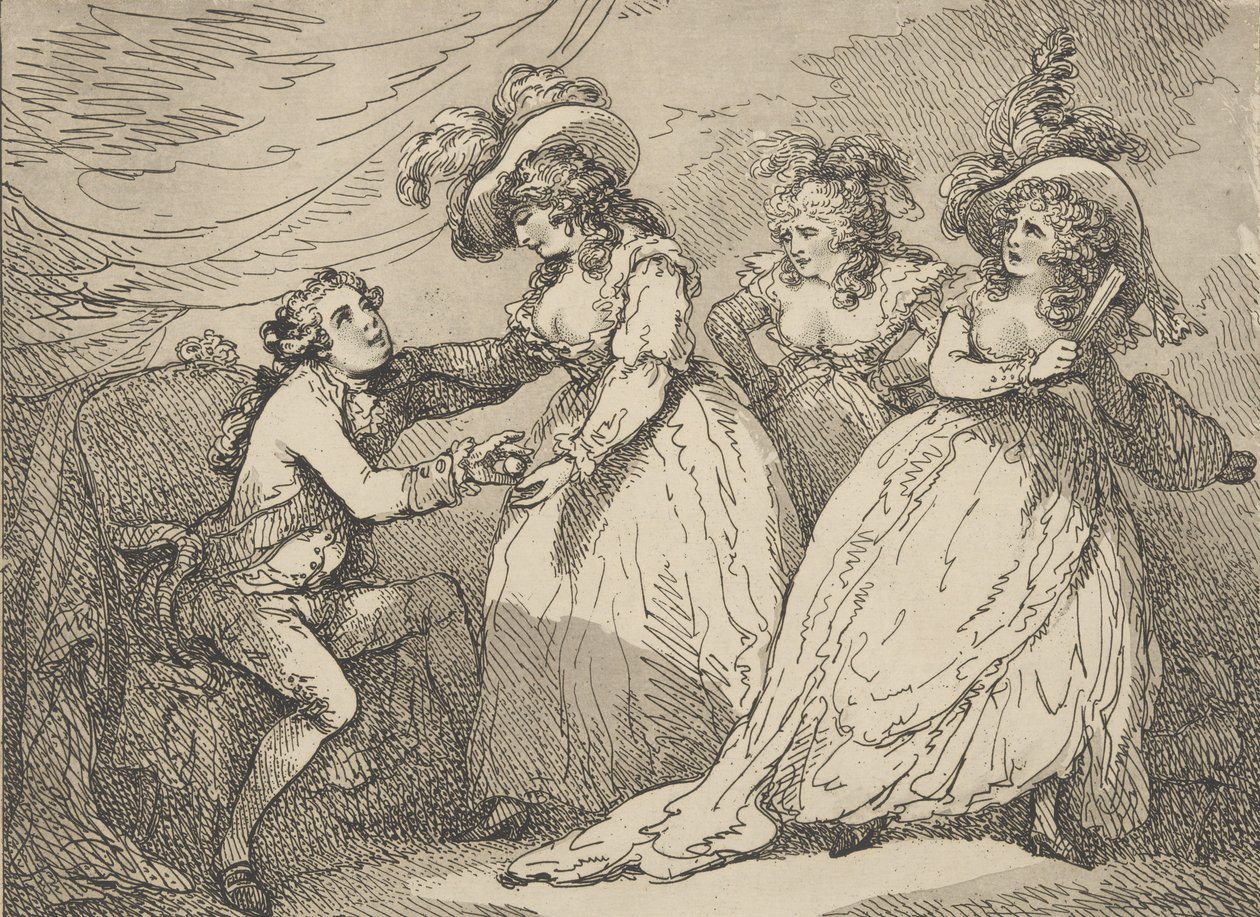 The Golden Apple, or the Modern Paris by Thomas Rowlandson