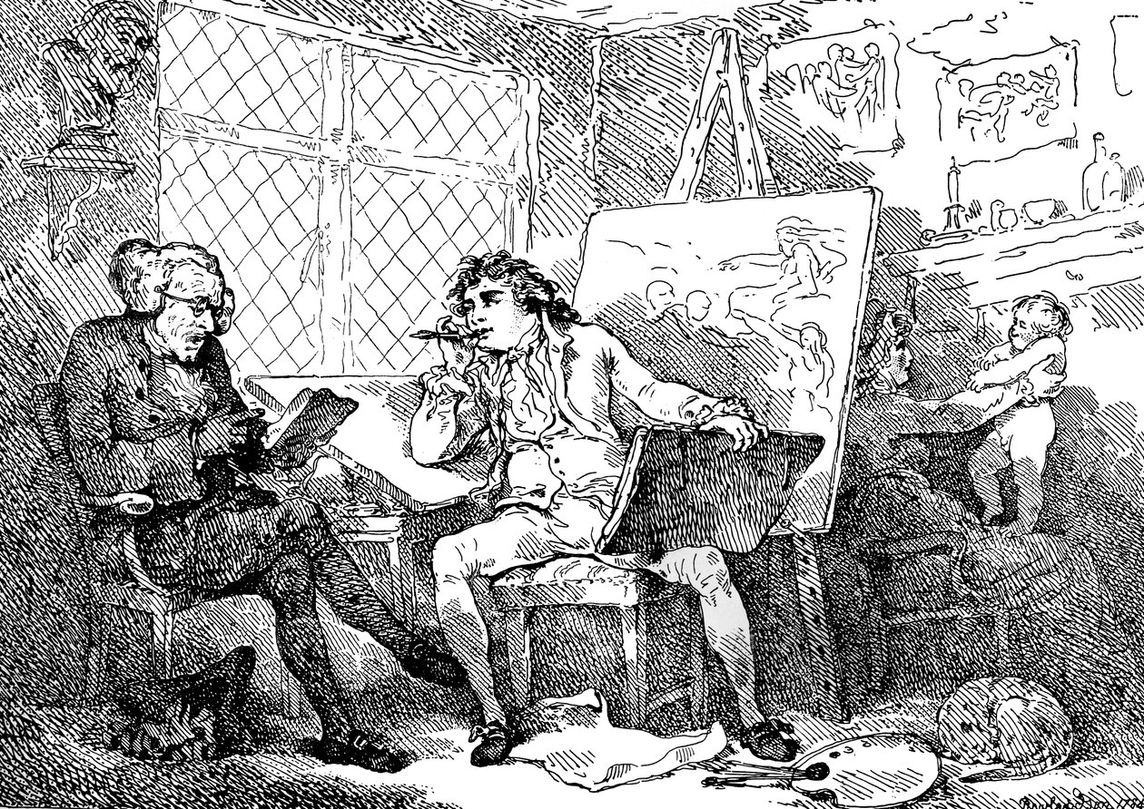 The Historian Animating the Mind of a Young Painter by Thomas Rowlandson